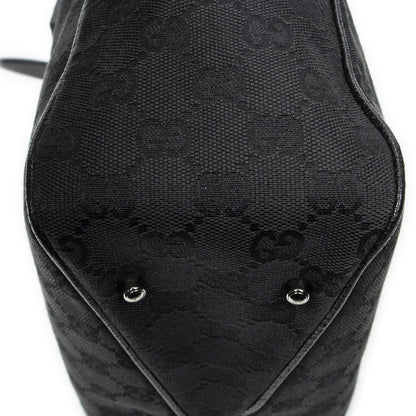 Gucci Small Shoulder Tote Black GG Canvas — view 7