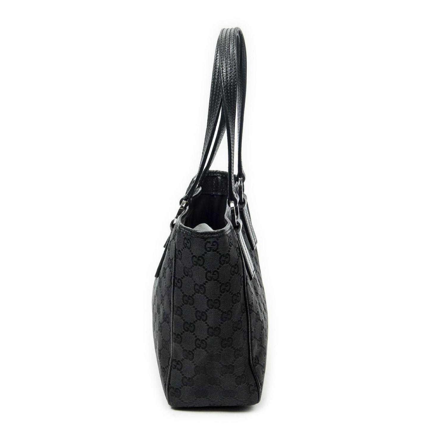 Gucci Small Shoulder Tote Black GG Canvas — view 3