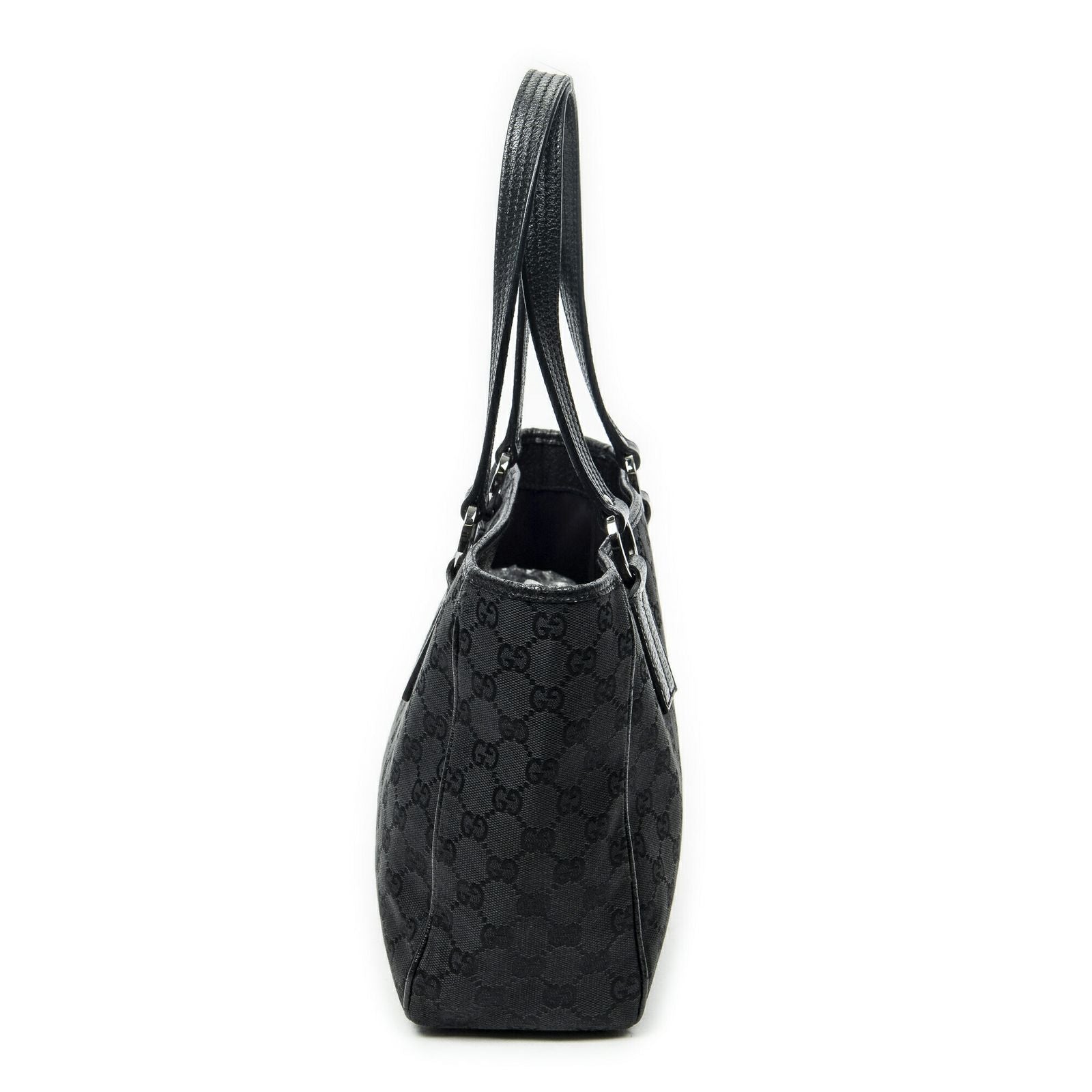 Gucci Small Shoulder Tote Black GG Canvas — view 4