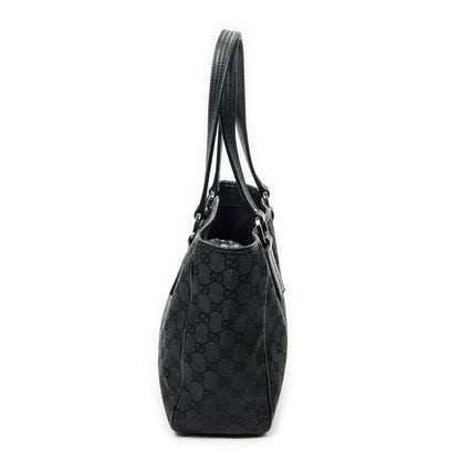 Gucci Small Shoulder Tote Black GG Canvas — view 4