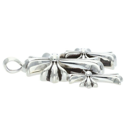 Chrome Hearts 3 CH Crs Sml Triple CH Cross Small Silver Necklace Top — view 4