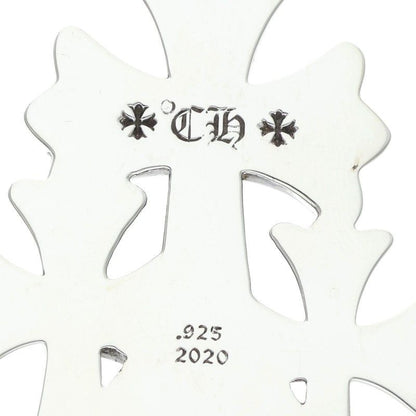 Chrome Hearts 3 CH Crs Sml Triple CH Cross Small Silver Necklace Top — view 3