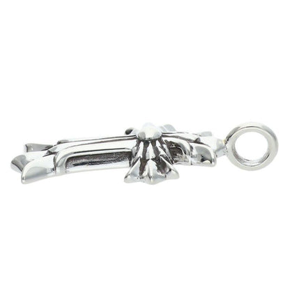 Chrome Hearts Dbl CH Crs Double CH Cross Silver Necklace Top — view 5