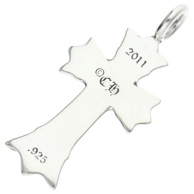 Chrome Hearts Dbl CH Crs Double CH Cross Silver Necklace Top — view 2