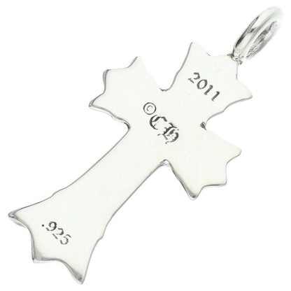 Chrome Hearts Dbl CH Crs Double CH Cross Silver Necklace Top — view 2