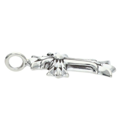 Chrome Hearts Dbl CH Crs Double CH Cross Silver Necklace Top — view 4