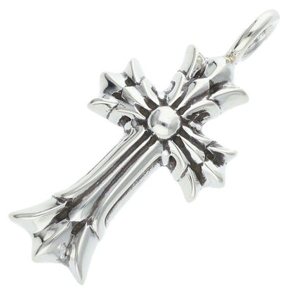 Chrome Hearts Dbl CH Crs Double CH Cross Silver Necklace Top