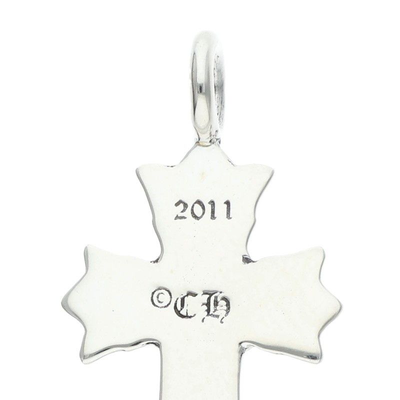 Chrome Hearts Dbl CH Crs Double CH Cross Silver Necklace Top — view 3