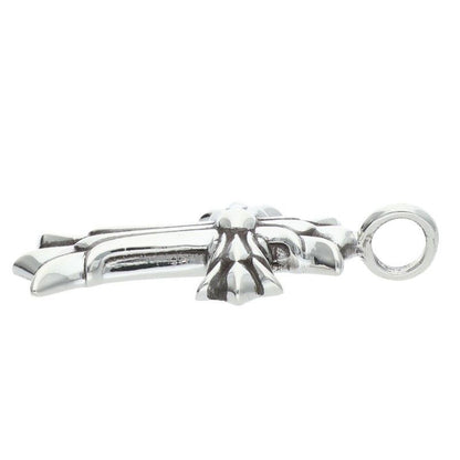 Chrome Hearts Dbl CH Crs Double CH Cross Silver Necklace Top — view 5