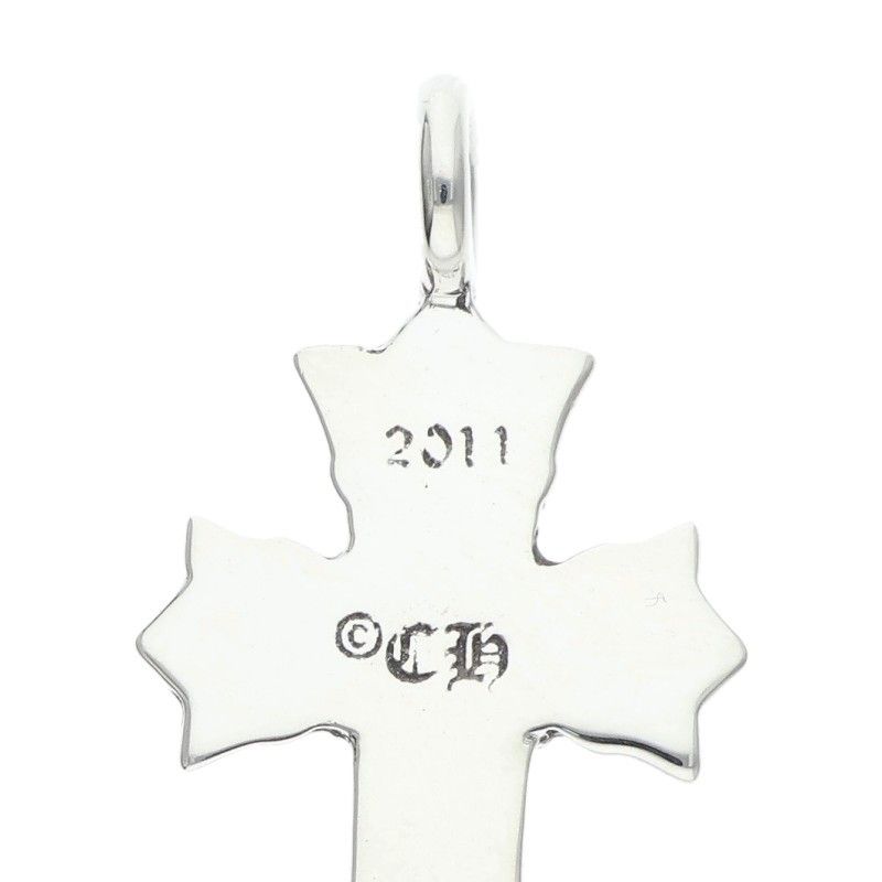 Chrome Hearts Dbl CH Crs Double CH Cross Silver Necklace Top — view 3