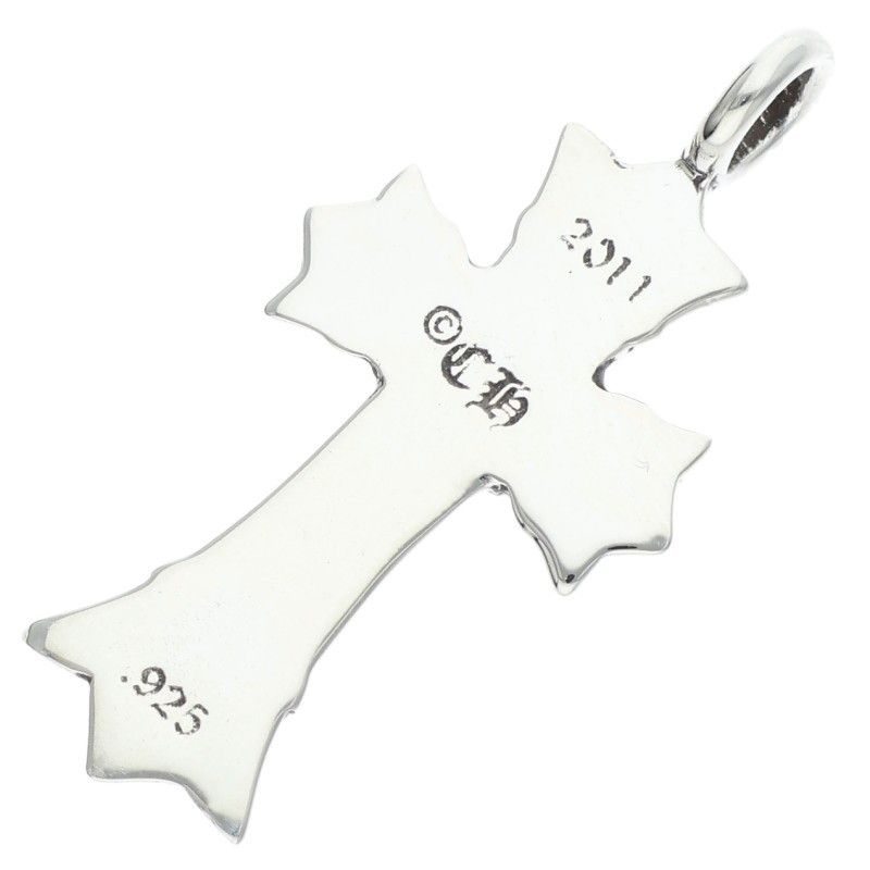 Chrome Hearts Dbl CH Crs Double CH Cross Silver Necklace Top — view 2