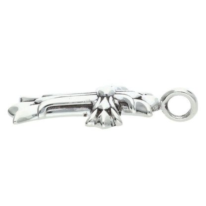Chrome Hearts Dbl CH Crs Double CH Cross Silver Necklace Top — view 5