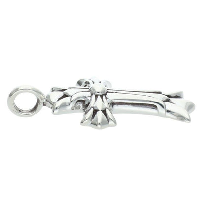 Chrome Hearts Dbl CH Crs Double CH Cross Silver Necklace Top — view 4