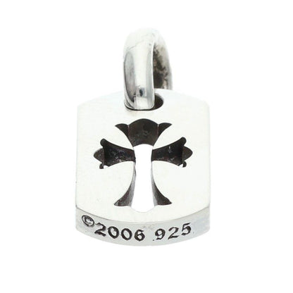 Chrome Hearts DT Tny CO Crs Tiny Cutout Cross Dog Tag Silver Necklace Top — view 5