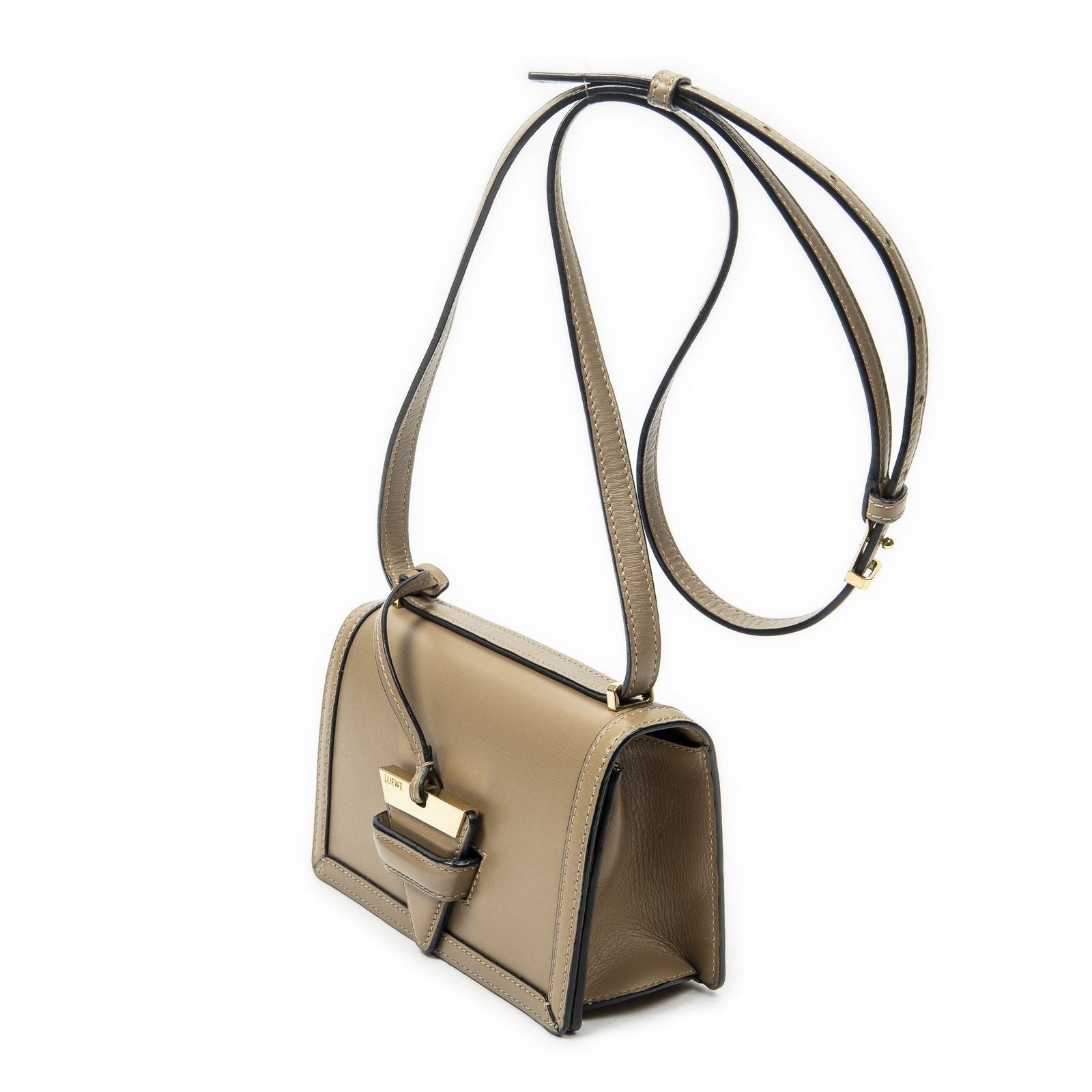 Loewe Small Barcelona Light Brown Calfskin Leather Messenger Bag — view 2