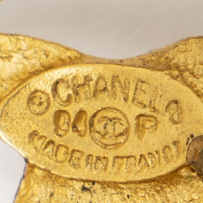 Chanel CC Logo Round Clip Type Earrings Gold Plated — view 3
