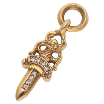 Chrome Hearts 22k P Dmnd a Charm Aftermarket Pave Diamond Gold Necklace Top