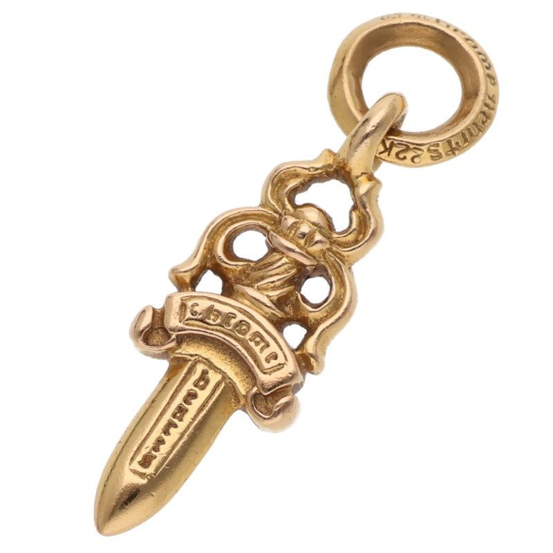 Chrome Hearts 22k P Dmnd a Charm Aftermarket Pave Diamond Gold Necklace Top — view 2
