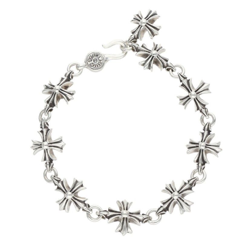 Chrome Hearts CO CH Plus Cutout Silver Bracelet
