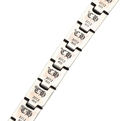 Chrome Hearts Pyramid Pls Lnk 3 8 P D Plus Link Pave Diamond Silver Bracelet — view 5