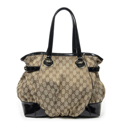 Gucci Fullum Tote Beige Black GG Canvas — view 5