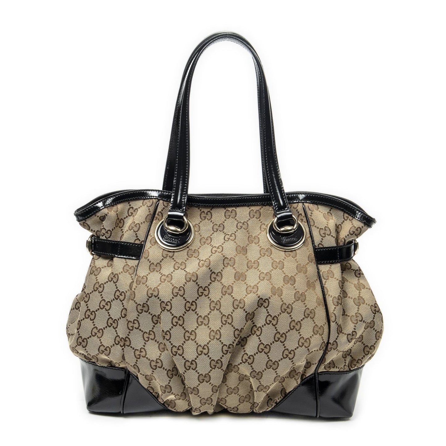 Gucci Fullum Tote Beige Black GG Canvas