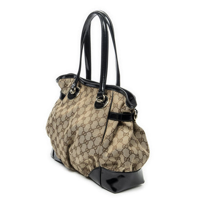 Gucci Fullum Tote Beige Black GG Canvas — view 2