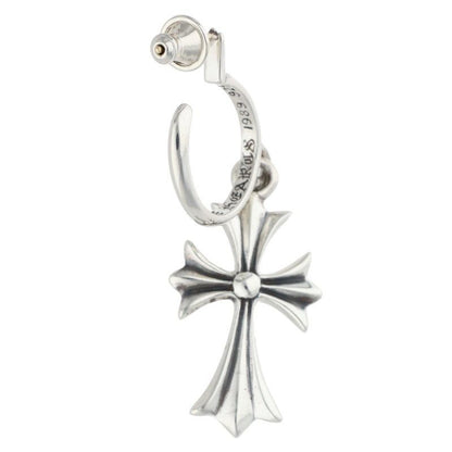 Chrome Hearts Tiny CH Cross Hoop Silver Earrings — view 2
