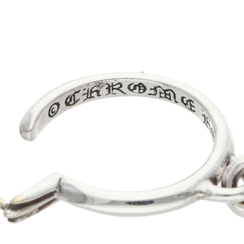 Chrome Hearts Tiny CH Cross Hoop Silver Earrings — view 3