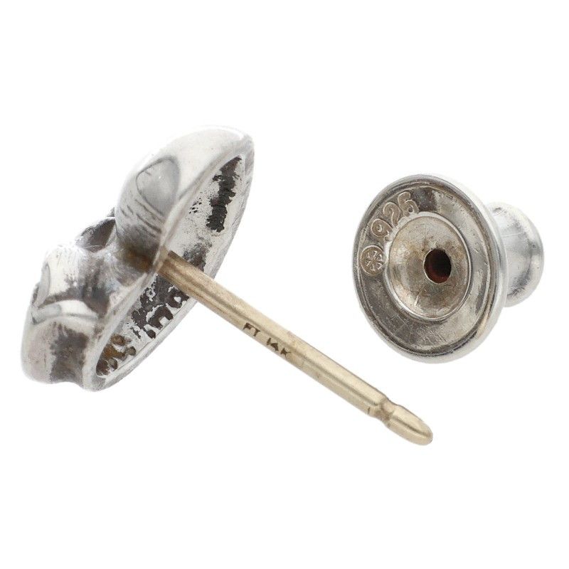 Chrome Hearts Stud Heart Silver Earrings — view 5