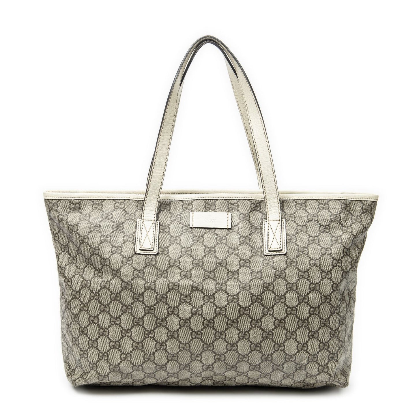 Gucci Large Zip Tote Beige Ivory Supreme Canvas