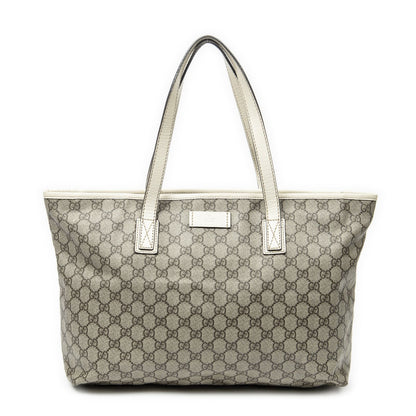 Gucci Large Zip Tote Beige Ivory Supreme Canvas