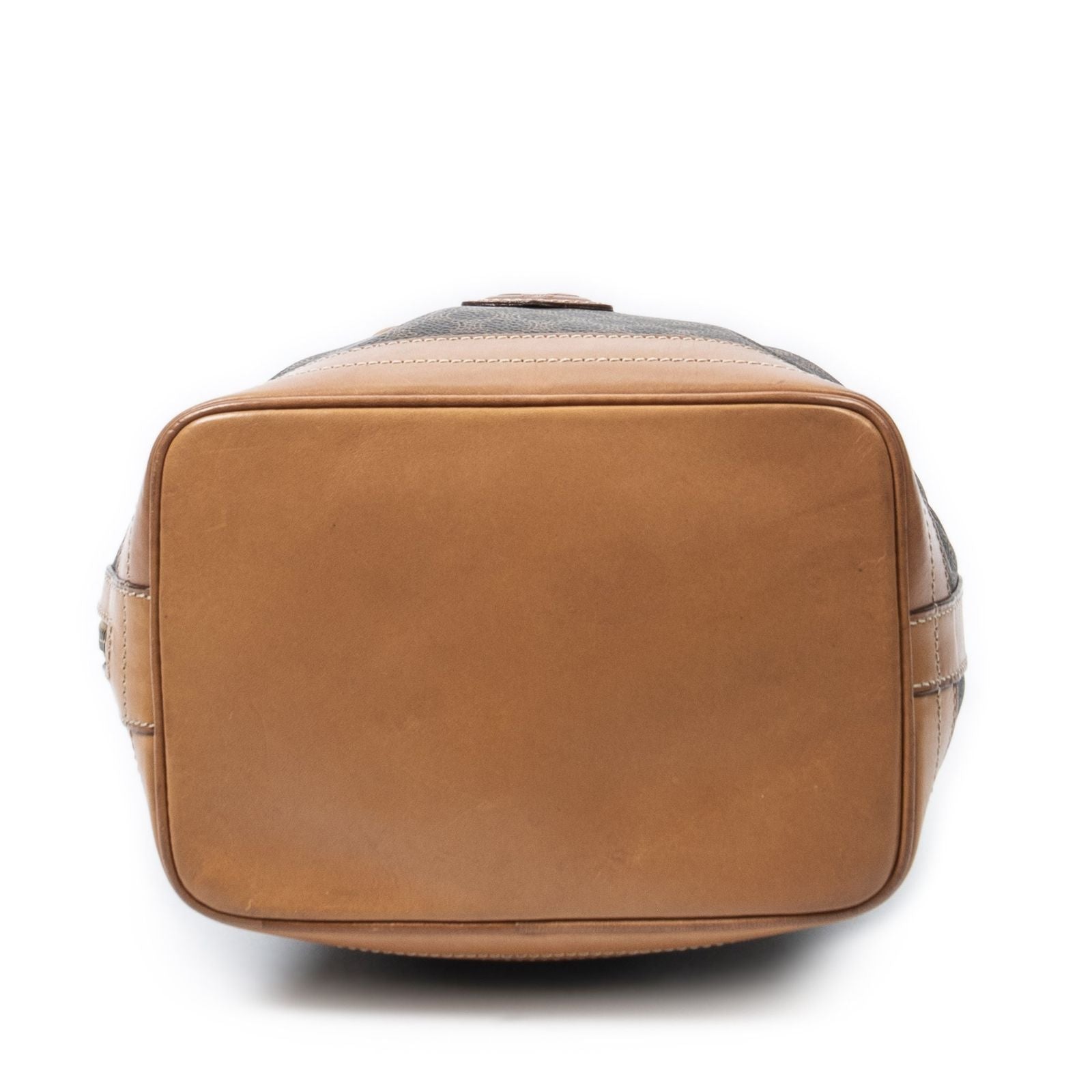 Celine Vintage Side Zip Bucket Tote Brown Macadam Canvas — view 6