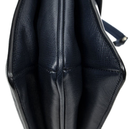 Prada Sound Lock Flap Navy Saffiano Leather — view 7