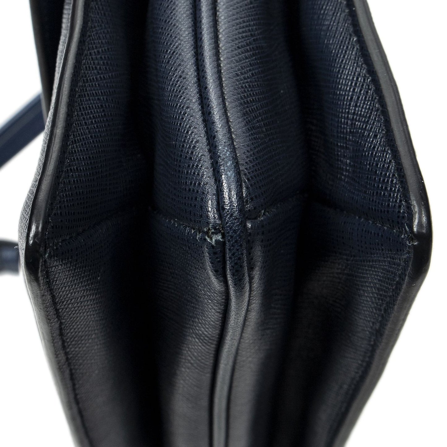 Prada Sound Lock Flap Navy Saffiano Leather — view 8