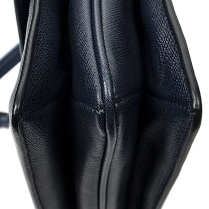 Prada Sound Lock Flap Navy Saffiano Leather — view 8
