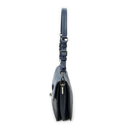 Prada Sound Lock Flap Navy Saffiano Leather — view 3
