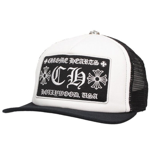 Chrome Hearts Trucker Cap Truck Khaki Cap CH Mesh Hat with Patch Cross Ball