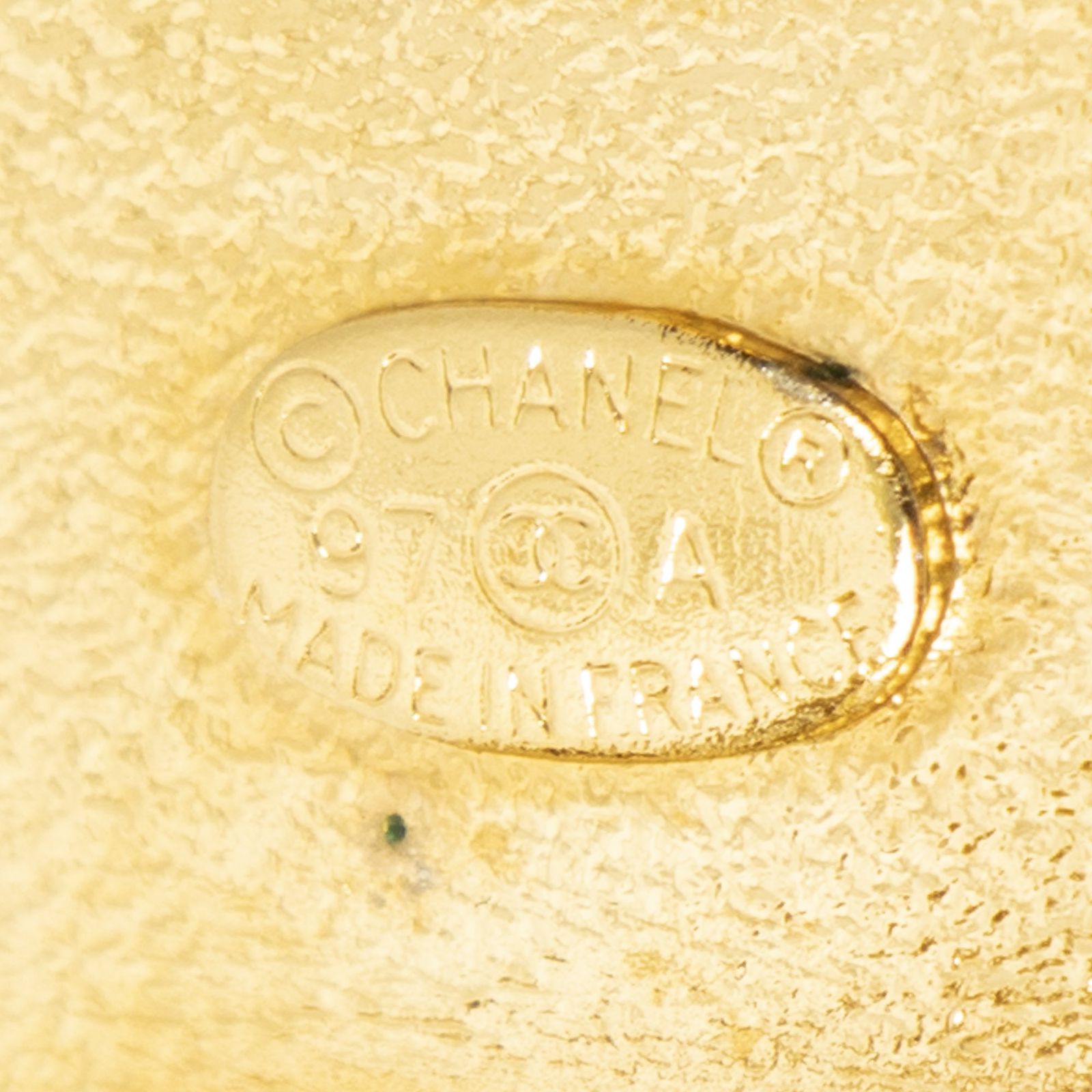 Chanel CC Logo Clip Type Earrings Black Gold Plated — view 3