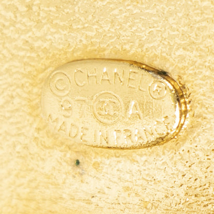 Chanel CC Logo Clip Type Earrings Black Gold Plated — view 3