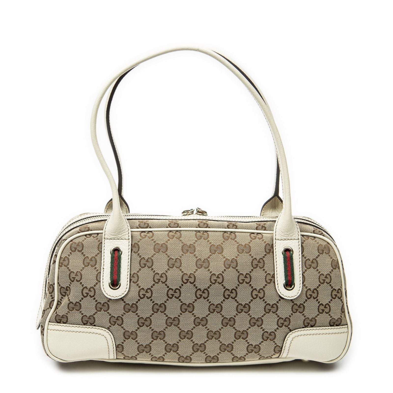 Gucci Princi Boston Beige Ivory GG Canvas Messenger Bag — view 5