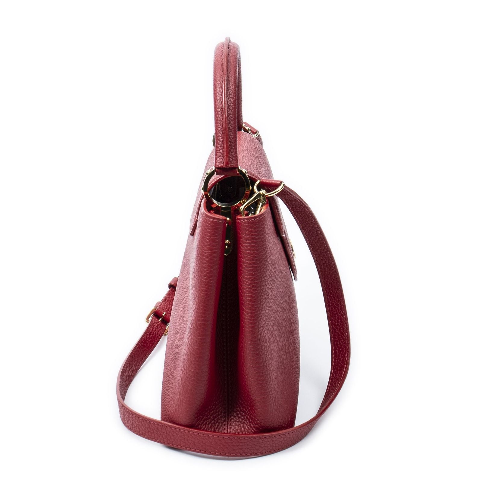 Louis Vuitton Capucines Red Taurillon Clemence Leather Messenger Bag — view 4