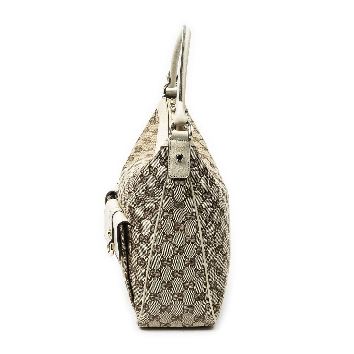 Gucci Abbey Pocket Hobo Beige Ivory GG Canvas — view 3