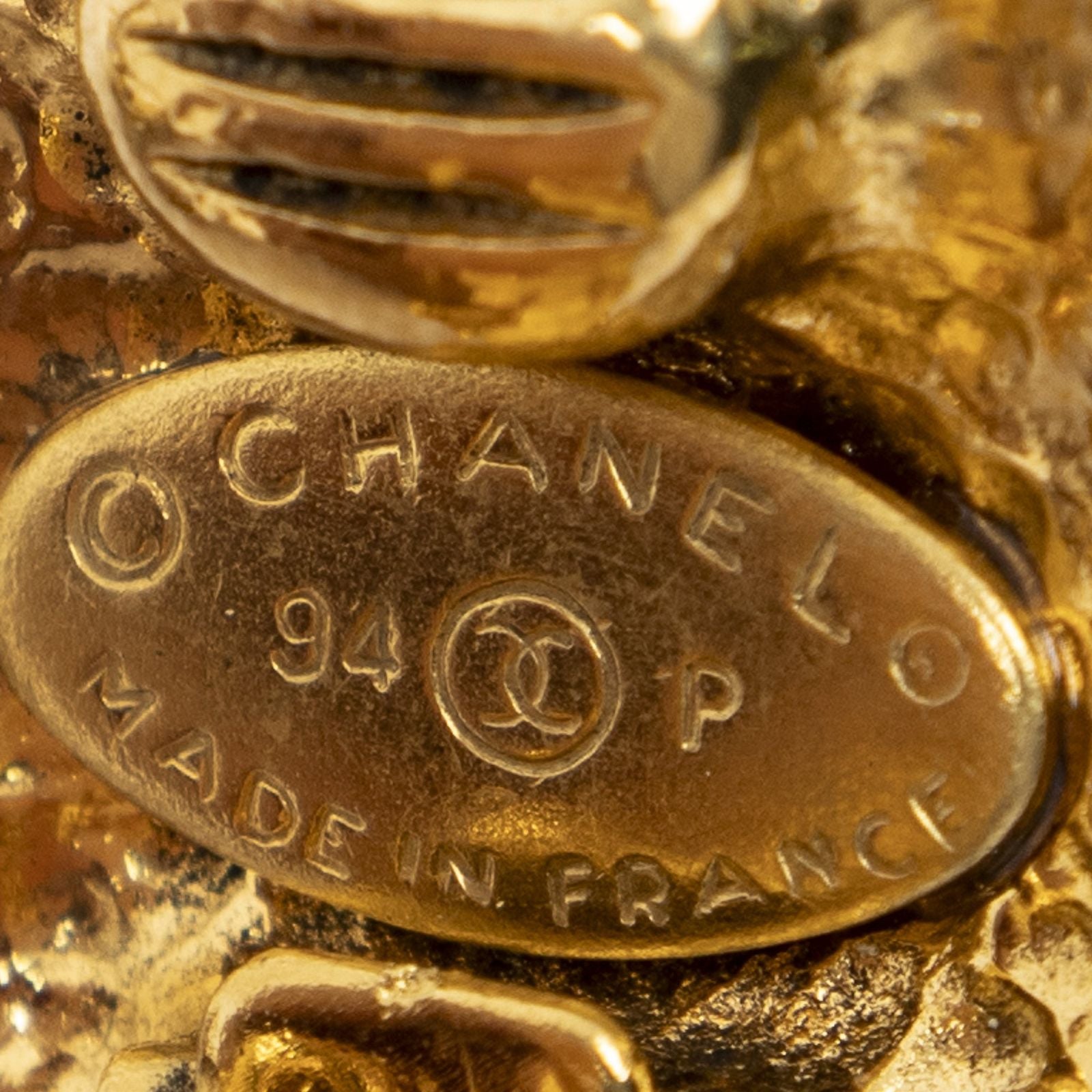 Chanel CC Logo Round Clip Type Earrings Gold Plated — view 3