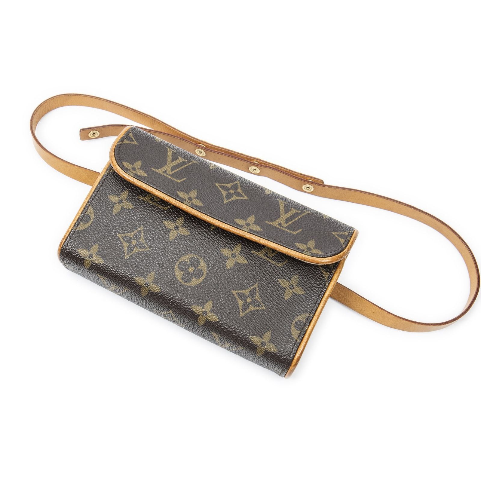 Louis Vuitton Pochette Florentine Brown Monogram Canvas Handbag