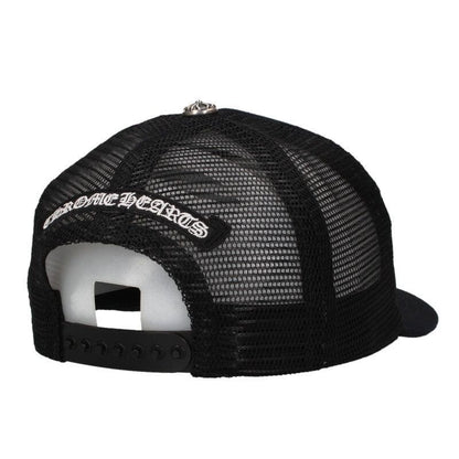 Chrome Hearts Trucker Cap Truck Khaki Cemetery Leather Patch Mesh Hat — view 2
