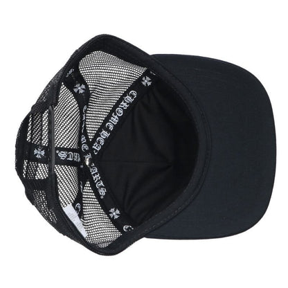 Chrome Hearts Trucker Cap Truck Khaki Cemetery Leather Patch Mesh Hat — view 3