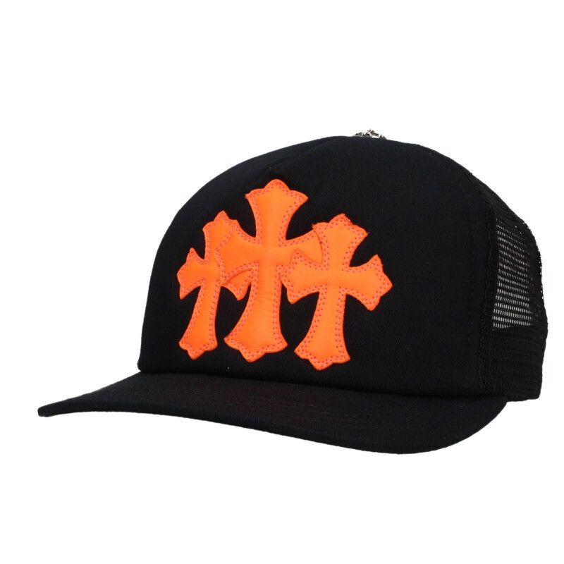 Chrome Hearts Trucker Cap Truck Khaki Cemetery Leather Patch Mesh Hat