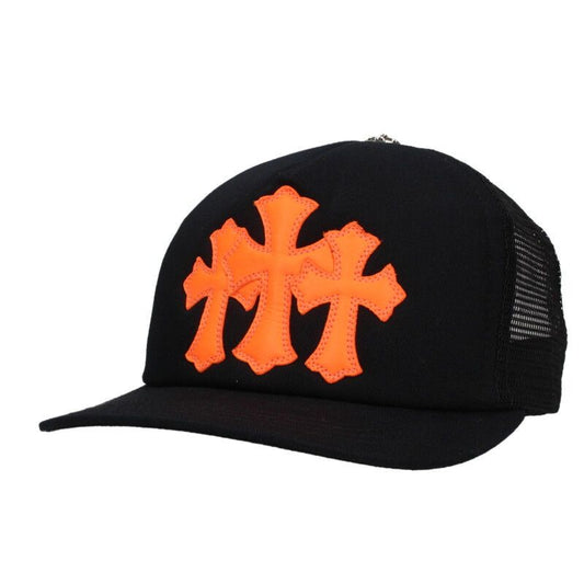 Chrome Hearts Trucker Cap Truck Khaki Cemetery Leather Patch Mesh Hat