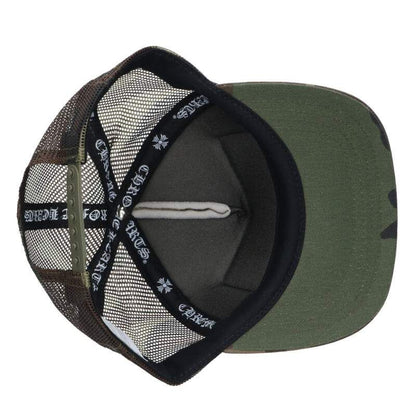 Chrome Hearts Trucker Cap Truck Khaki Cap CH Camouflage Mesh Hat with Patch — view 3